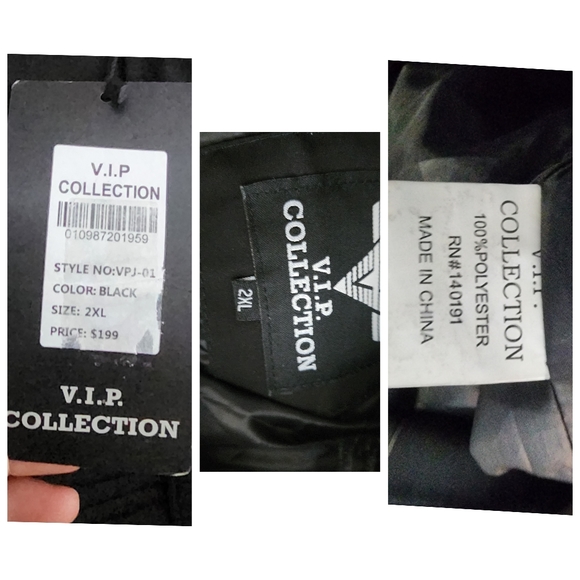 NWT V.I.P COLLECTION Men's Puffer Jacket with Faux Fur Hood. Black Size: 2XL - Picture 8 of 11